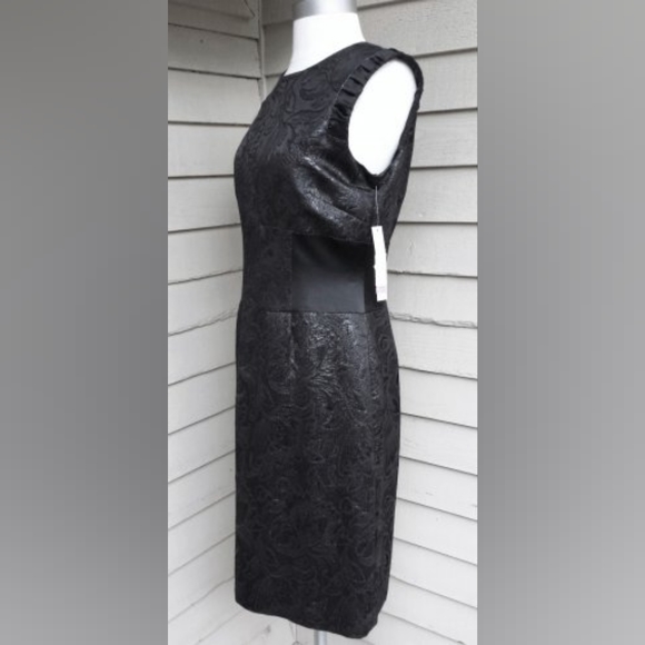 Antonio Melani Floral Print Faux Leather Dress Size 6 - Picture 3 of 4